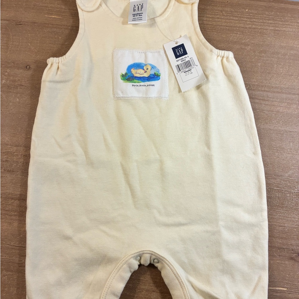 Baby GAP soft yellow Sleeveless Romper with Duck Patch